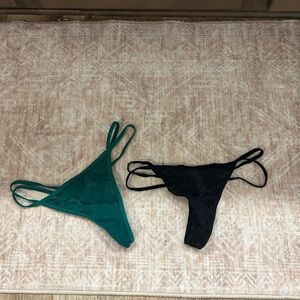 PINK Victoria's Secret Teal and Black Panties Set